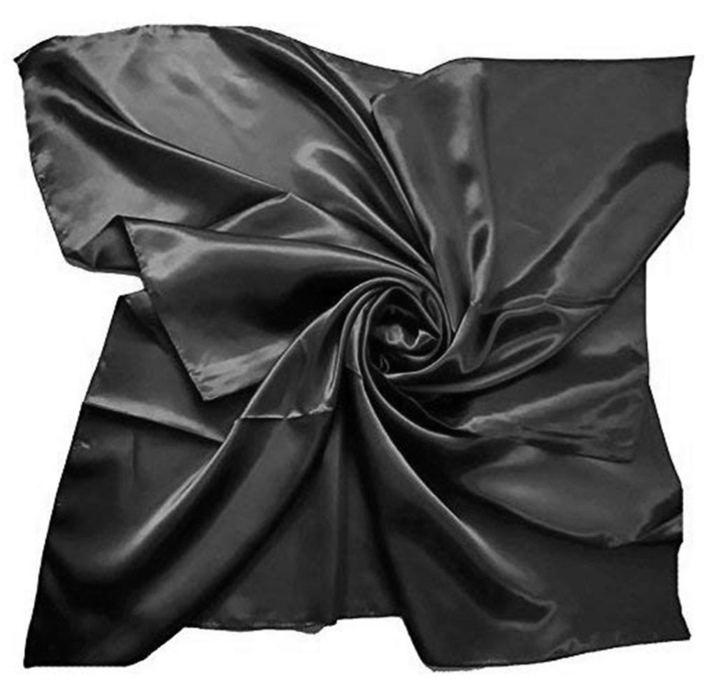 Black Satin Scarf Crystal Nwokia